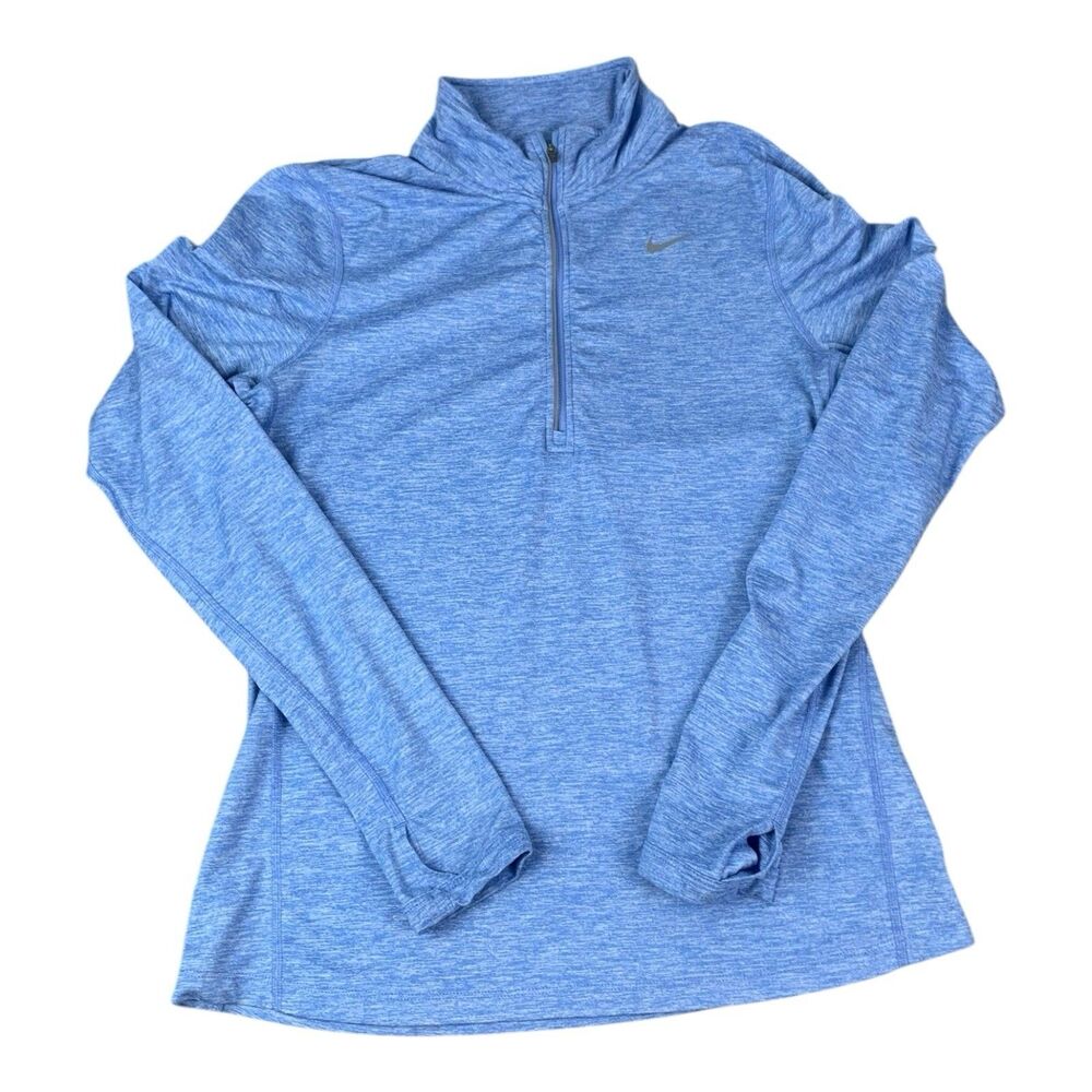 Nike Running Dri Fit Women’s 1/4 Zip Pullover Top, Long Sleeve, Blue, Size Small